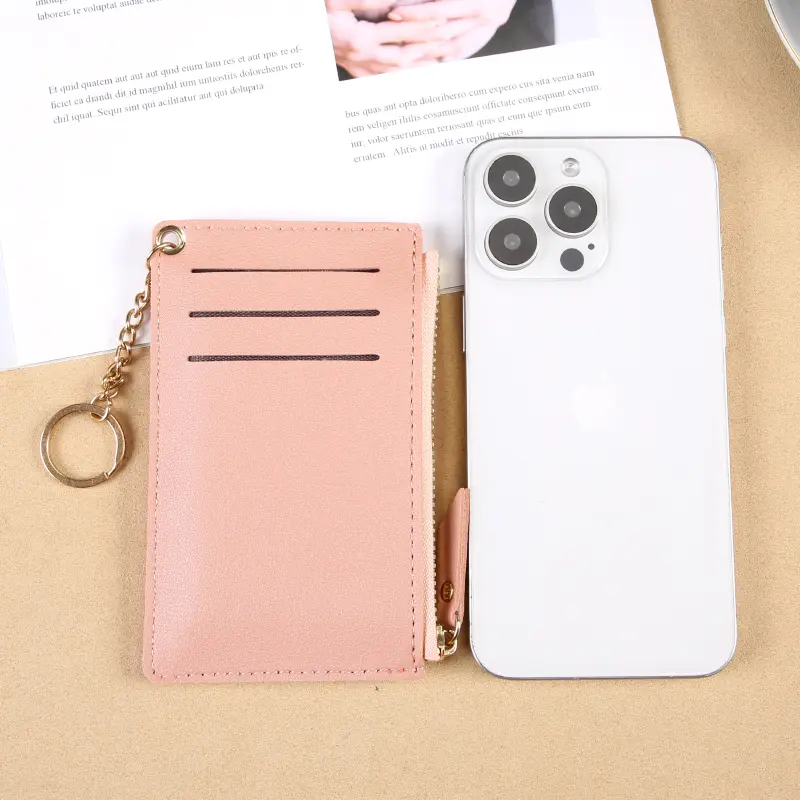 Women's Ultra thin Card Bag Korean Version Zero Wallet Zipper Card Bag Candy Color Bus Student Bank Card Set USD Bag