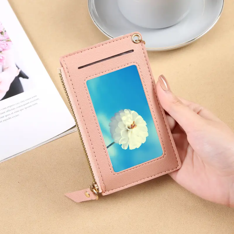Women's Ultra thin Card Bag Korean Version Zero Wallet Zipper Card Bag Candy Color Bus Student Bank Card Set USD Bag