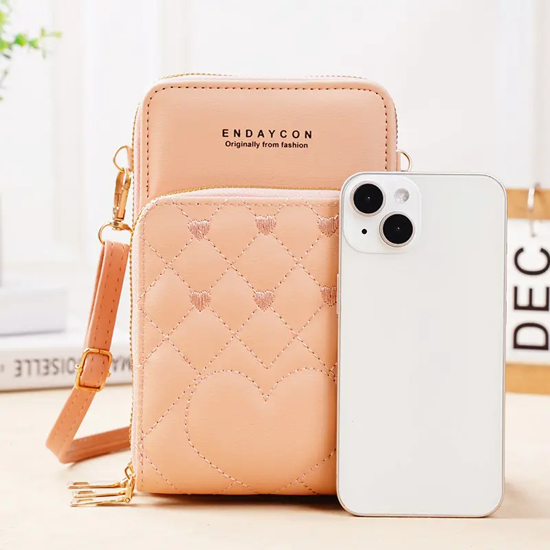 New Large Capacity Multi-Functional Fashion Simple Shoulder Small Bag Shoulder Three Layers Zip-up Mobile Phone Bag Women's