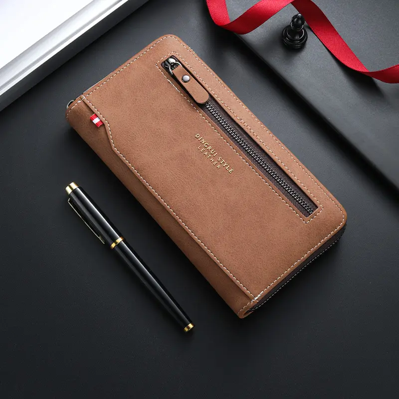 New fashion men's zipper wallet long multi-card large capacity multi-functional coin purse wallet