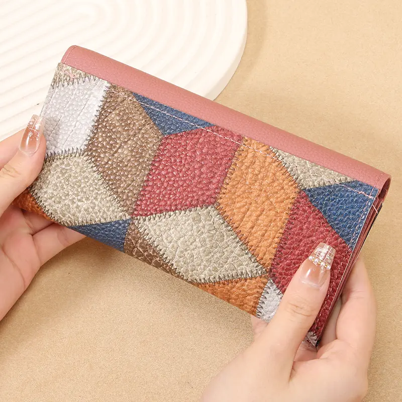 Wallet new style for women, Korean version, trendy personality, long, small fresh, multi-functional, buckle, daily, Korean retro