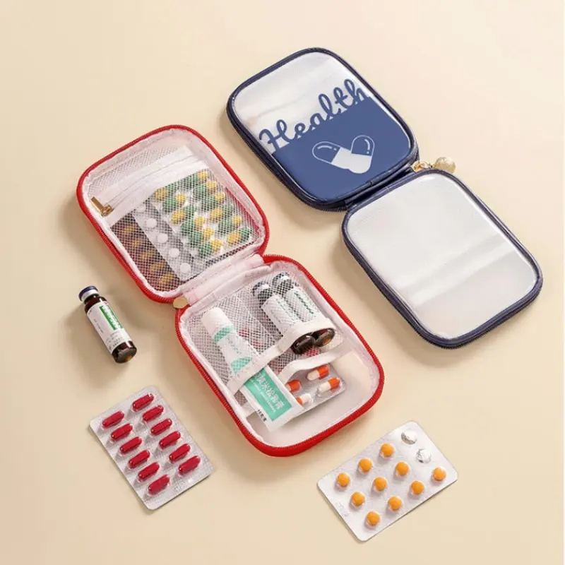 Transparent waterproof medicine kit Travel portable first aid kit Home medicine storage bag Large capacity portable medical kit