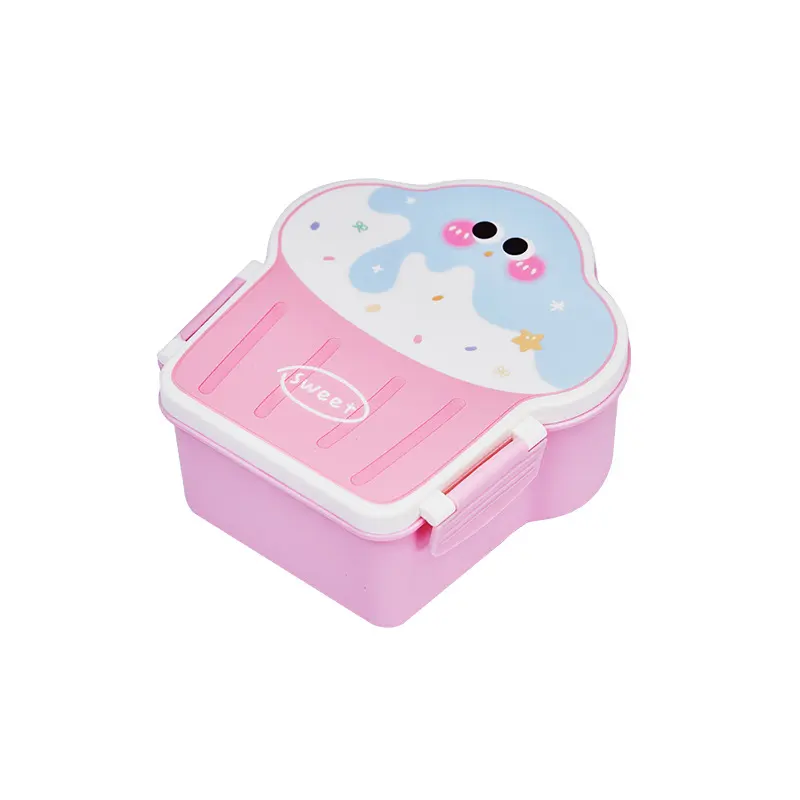 Cute Bento Lunch Box School Heater Portable Plastic Lunch Container For Kids Girls Bread Sandwich Food Warmer Compartments