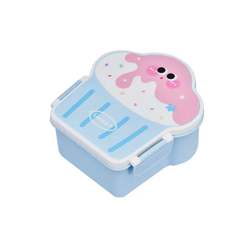 Cute Bento Lunch Box School Heater Portable Plastic Lunch Container For Kids Girls Bread Sandwich Food Warmer Compartments