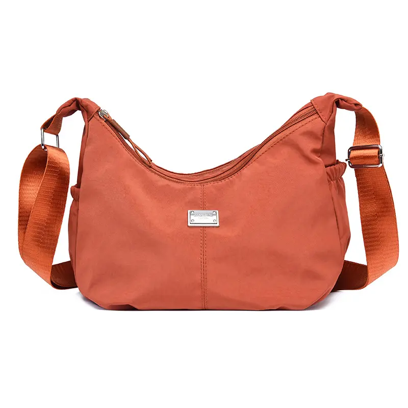 Casual Pleated Shoulder Bag Women's Dumpling Bag Office Ready Single Crossbody Bag Fashionable Soft Nylon Square Shape Bag