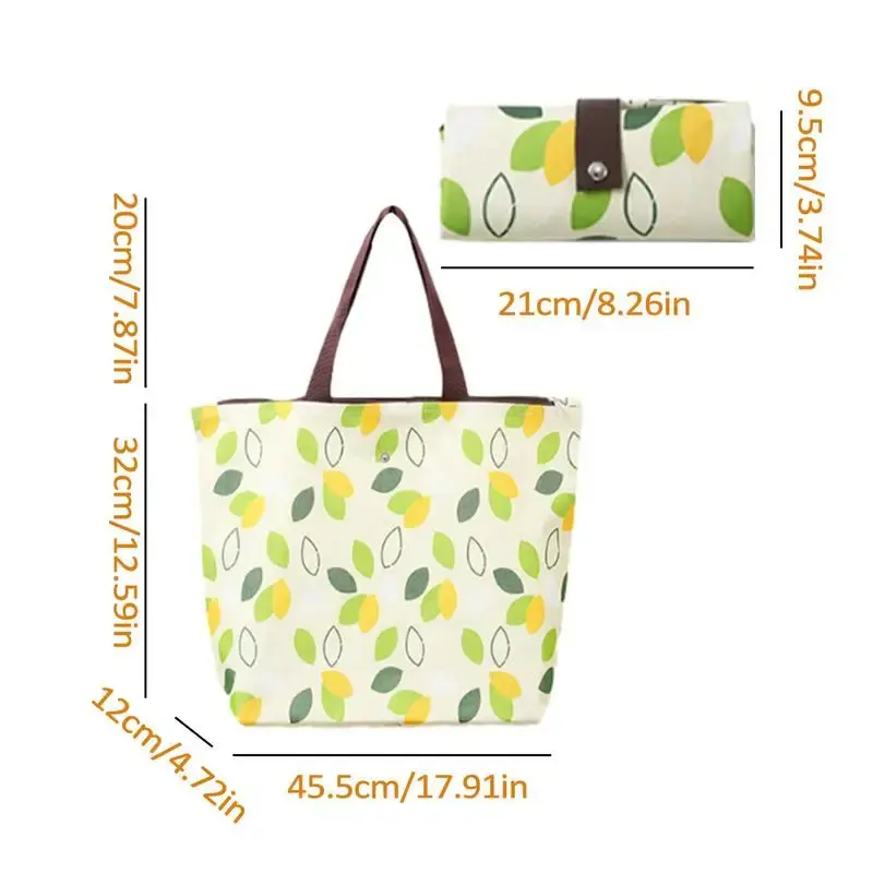 Portable Waterproof Oxford Foldable Reusable Shopping Supermarket Storage Bag Travel Beach Bag Hand-Carrying Fabric Bag