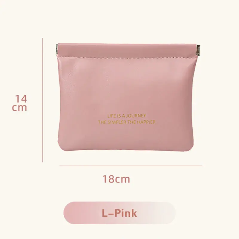 PU Leather Simple Mini Lipstick Makeup Storage Bag Women Square Small Cosmetic Pouch Portable Make Up Key Organizer Bags
