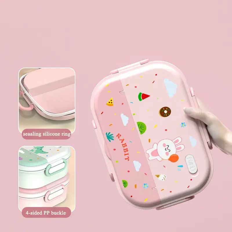1550ML 316 Stainless Steel Thermal Bento Lunch Box Bag Compartment Microwave Lunch Container Kid Adult Leak-Proof Food Storage