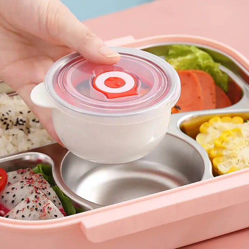 1550ML 316 Stainless Steel Thermal Bento Lunch Box Bag Compartment Microwave Lunch Container Kid Adult Leak-Proof Food Storage