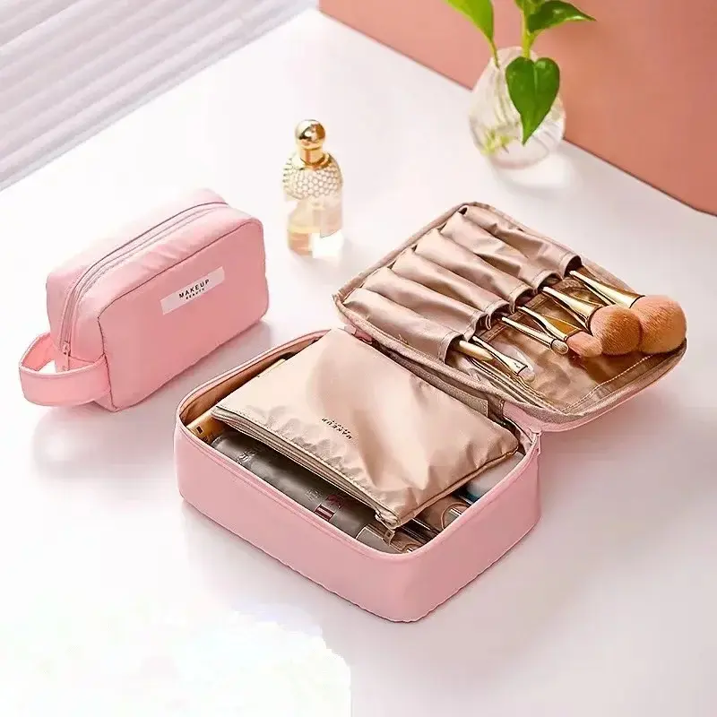 Portable Large Capacity Handheld Travel Pouch Makeup Bag Water-resistant Toiletry Cosmetic Storage Organizer Beauty Washing Bag