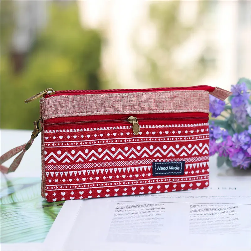 Women's Cotton Long Organizer Wallet Ladies Coin Purse Female Clutch Small Phone Pouch Money Bag for Children Kids Girls Bag