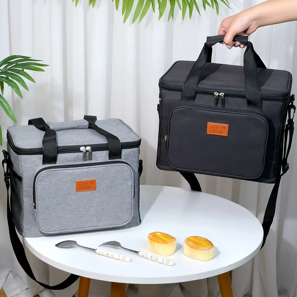 Thickened Large Capacity Portable Picnic Thermal Bag PEVA Outdoor Car Cooler Bag Waterproof Shoulder Crossbody Insulated Bag