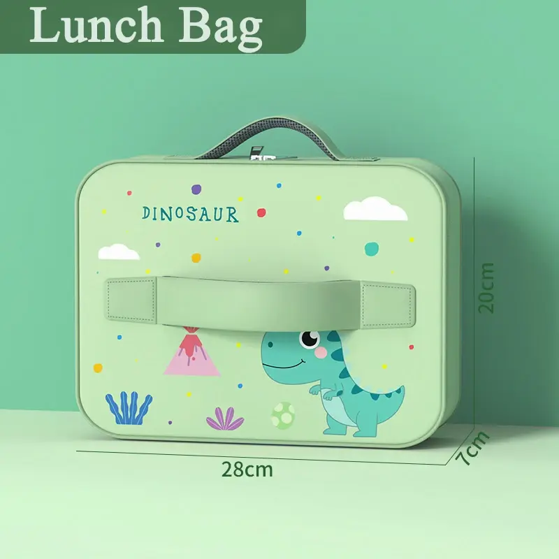 Insulated Bag Student Lunch Box Tote Bag Cartoon Rabbit Dinosaur Waterproof Bento Bag Handbag Birthday Gift