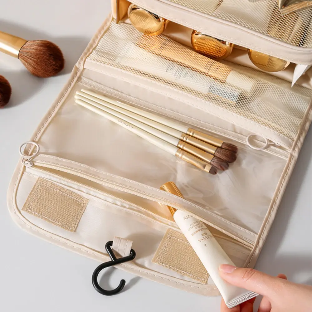 Travel Makeup Bag Waterproof Toiletries Organizer High Quality Women Neceser Bathroom Hook Wash Pouch Hook Makeup Storage Bag
