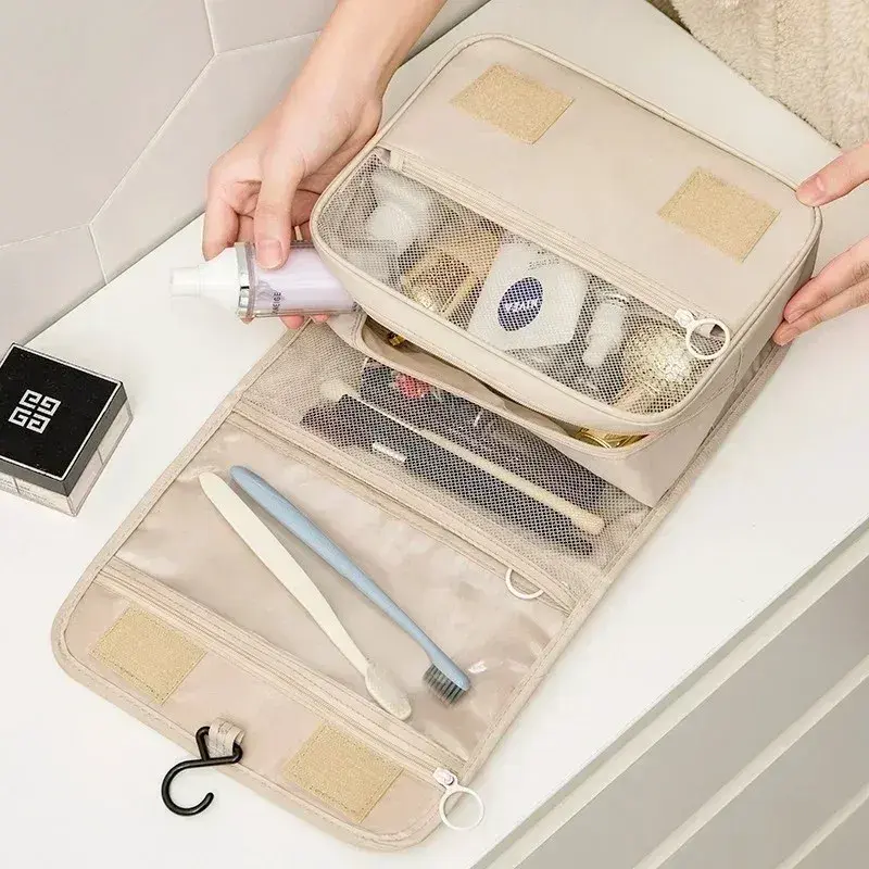 Travel Makeup Bag Waterproof Toiletries Organizer High Quality Women Neceser Bathroom Hook Wash Pouch Hook Makeup Storage Bag