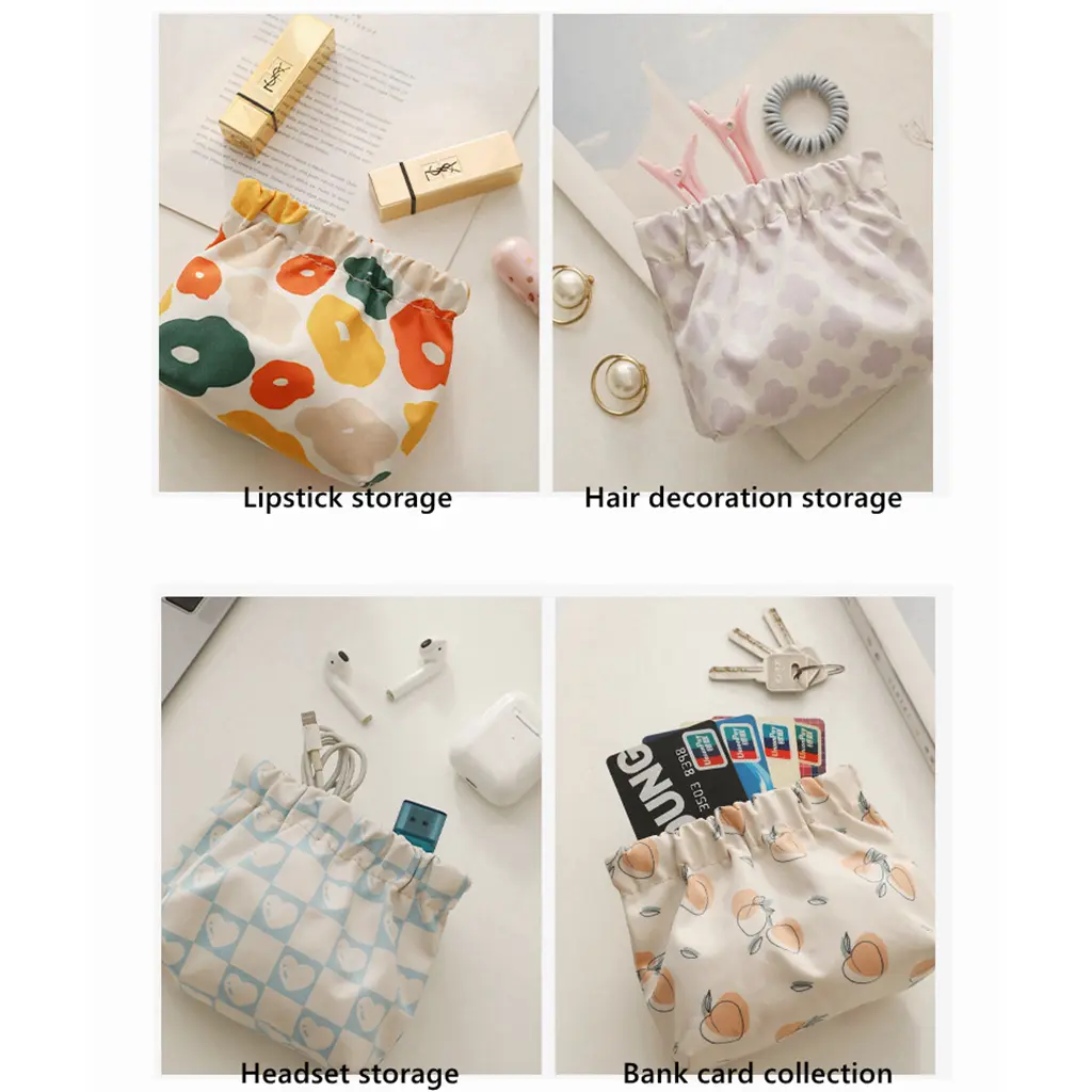 Sanitary Napkin Storage Bag Women Tampon Bags Credit Card Holder Pouch Towel Cosmetic Cotton Lipstick Coin Purse Cable Organizer