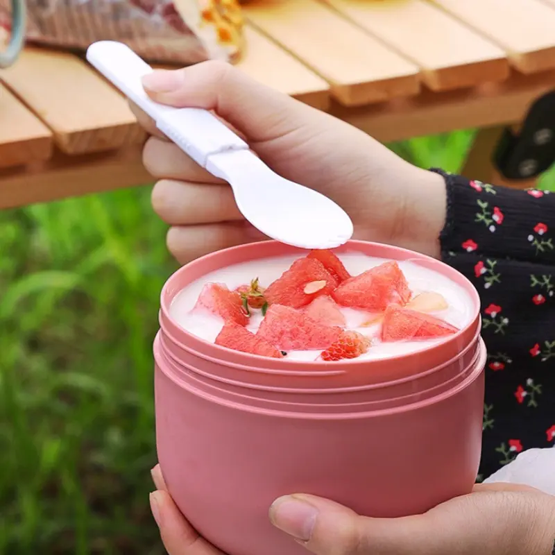 600ml Food Thermal Jar Insulated Soup Cup Thermos Containers Stainless Steel Lunch Box Thermo Keep Hot Vaccum Cup With Spoon