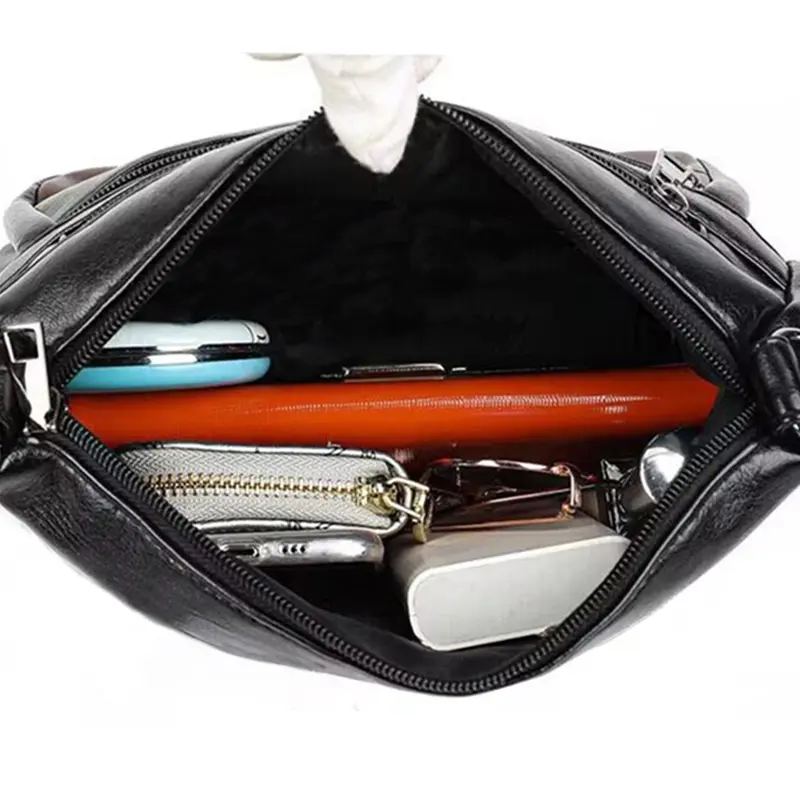 Soft texture women's handbag, new style, women's bag, large capacity, versatile women's briefcase [The zipper direction is rando