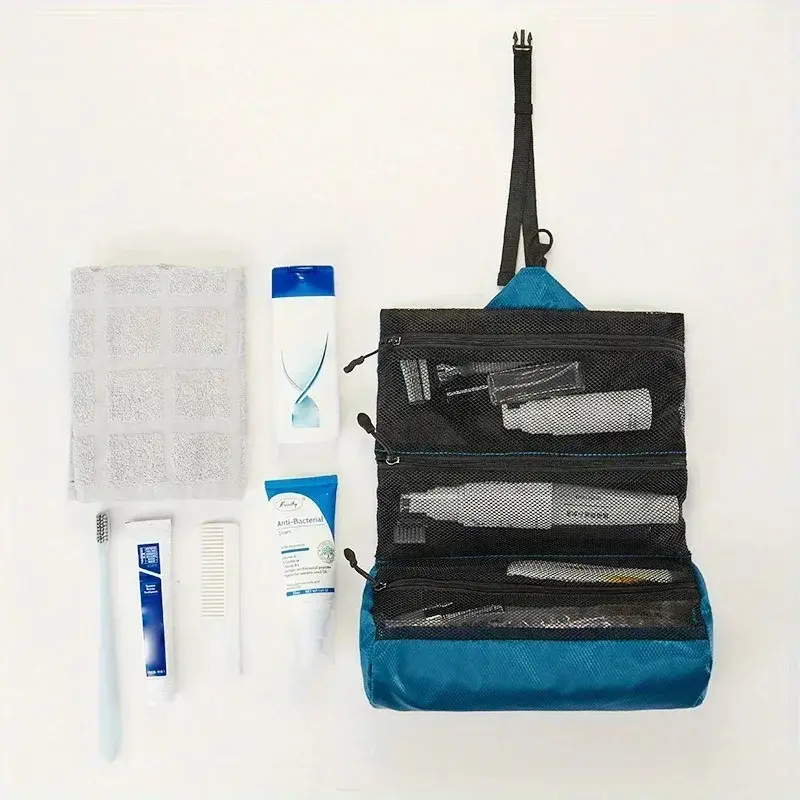Travel Foldable Toiletry Bag Men's Portable Dry and Wet Separation Wash Storage Pouch Waterproof Women's Makeup Bag