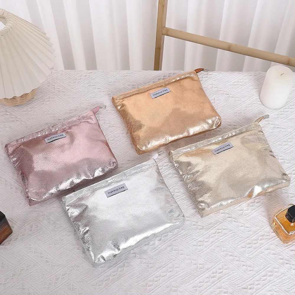 Fashion Shiny Sequins Cosmetic Bag Portable Women Clutch Zipper Pouch Handbag Makeup Toiletries Storage Square Bags Wholesale
