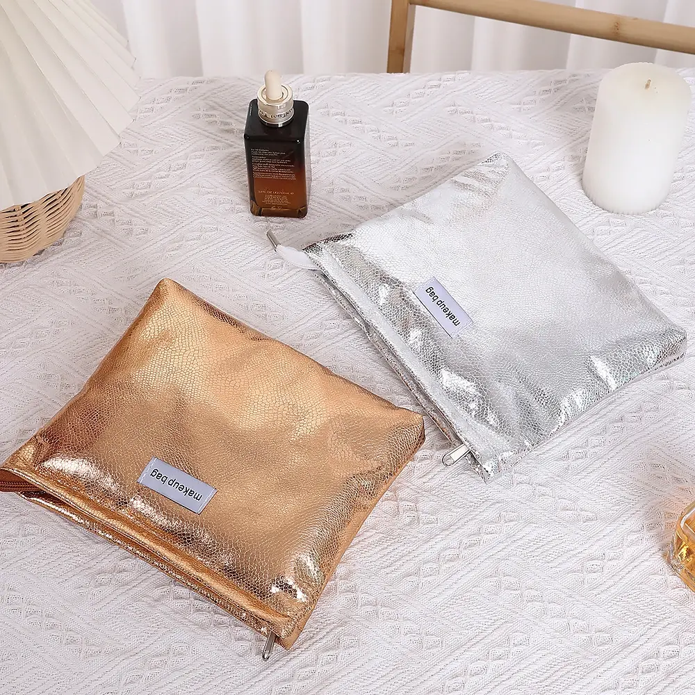 Fashion Shiny Sequins Cosmetic Bag Portable Women Clutch Zipper Pouch Handbag Makeup Toiletries Storage Square Bags Wholesale