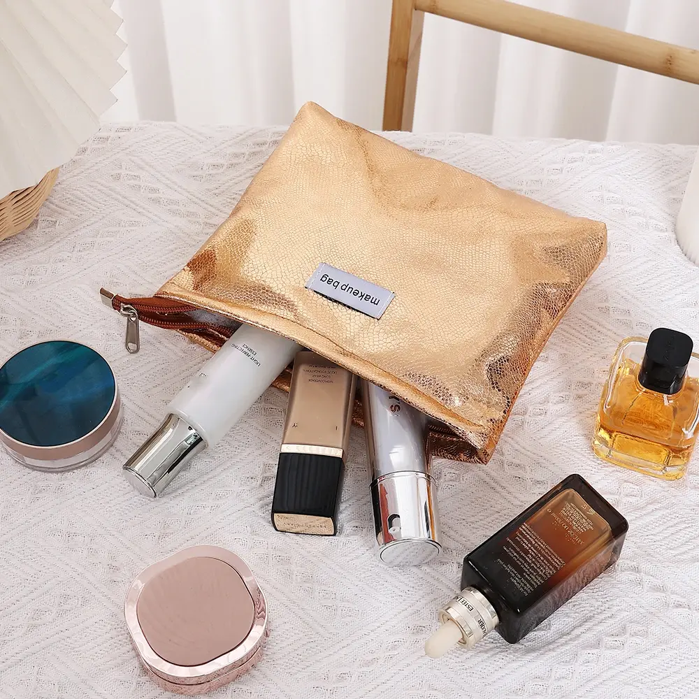 Fashion Shiny Sequins Cosmetic Bag Portable Women Clutch Zipper Pouch Handbag Makeup Toiletries Storage Square Bags Wholesale
