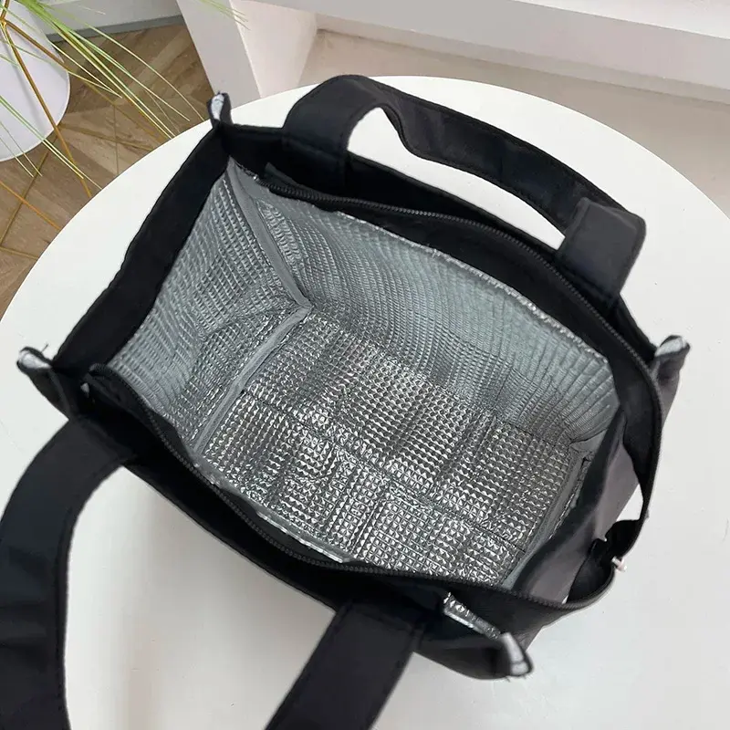 High Capacity Lunch Bag with Aluminum Foil Insulated Thermal Cooler Lunch Box Tote Picnic Travel Pouch Oxford Cloth Handbags
