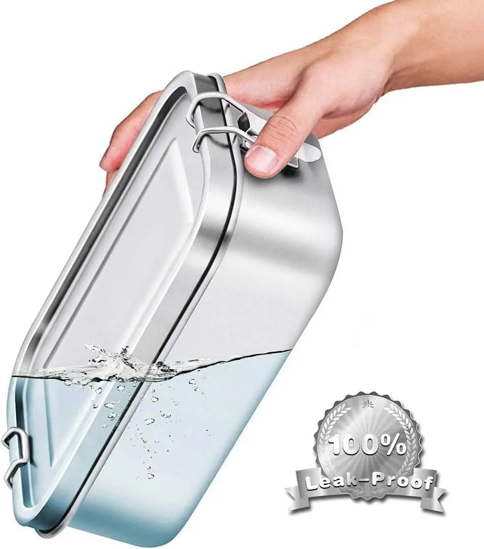 Bento Lunch Box adults, 304 Stainless Steel airtight lunchbox Food taper Meal Prep Containers,Packed lunch Bento Box BPA-free