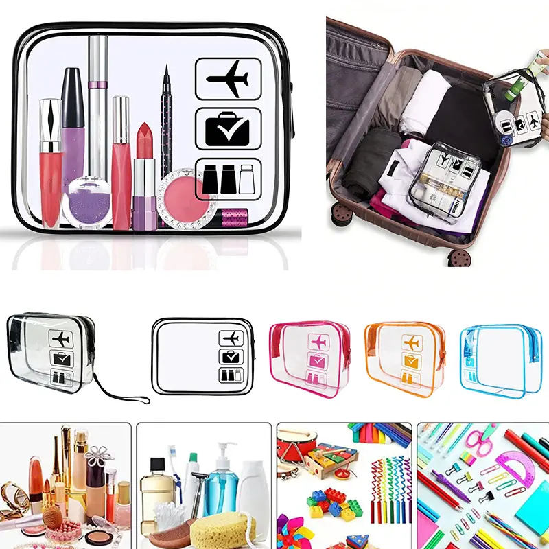 PVC Transparent Makeup Bag  Men Women Portable Travel Toiletry Storage Lipstick Cosmetic Pouch Waterproof Wash Zipper Bags