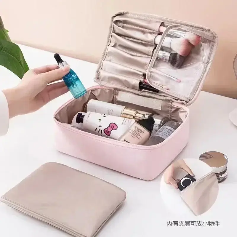 New Ladies Portable High Appearance Index Cosmetic Bag Large-capacity Travel Washing Bag Three-dimensional Makeup Storage Bag