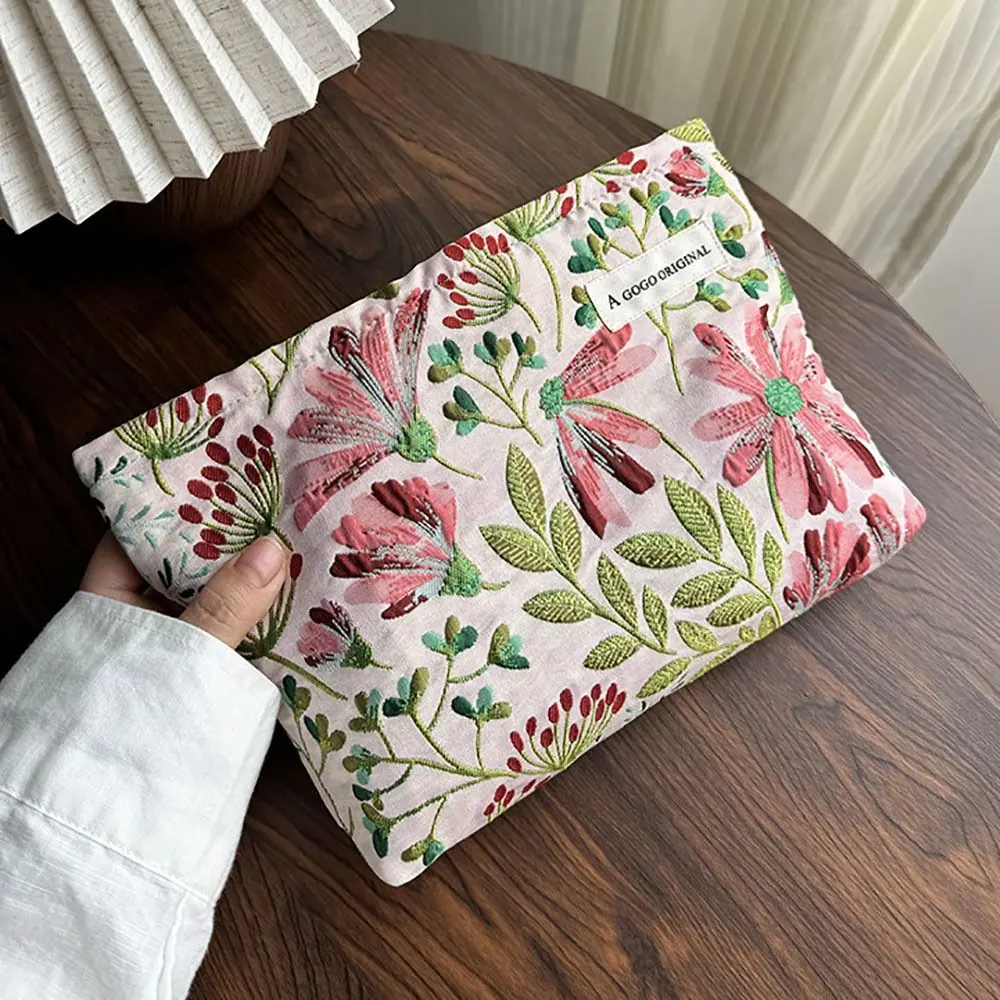 Fashion Dasiphora Fruticosa Makeup Bag Travel Organizer Portable Toiletry Bag Large Capacity Cosmetic Bag