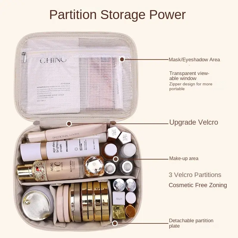 New Women Cosmetics Storage Bag Portable Large Capacity Cosmetic Bag Luxury Travel Essentials Portable Toiletry Bag Pencil Case