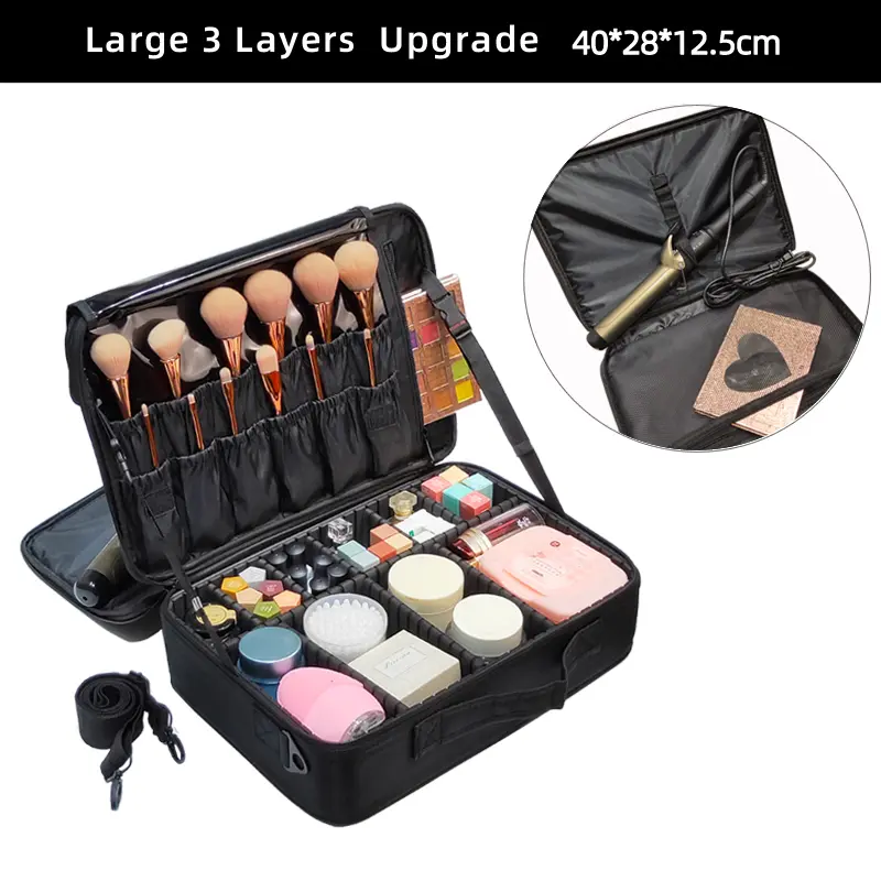 New Upgrade Large Capacity Cosmetic Bag Hot-selling Professional Women Travel Makeup Case