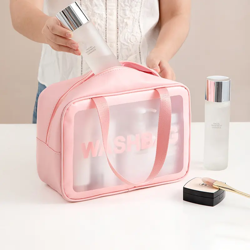 Women Portable Travel Wash Bag Female Transparent Waterproof Makeup Storage Pouch Large Capacity Cosmetic Organizer Beauty Case