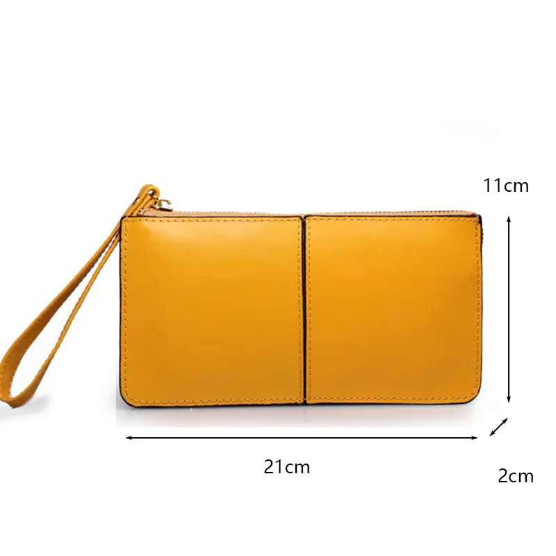 Women's Vintage Oil Wax PU Leather Clutch Wallet Female Large Capacity Phone Purse Ladies Wristband Simple Card Holder Pouch Bag