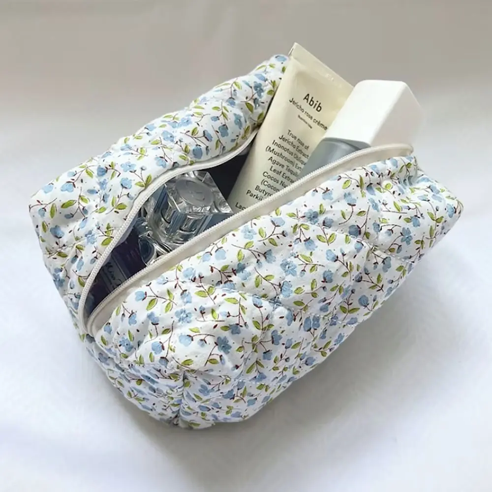 Cosmetic Bag Women Floral Makeup Case Organizer Korean Flower Printed Women Cosmetic Pouch Travel Toiletry Bag Beauty Case