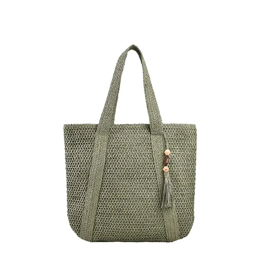 Straw woven bag, women's new versatile large capacity commuting tote bag, fashionable and stylish vacation bag