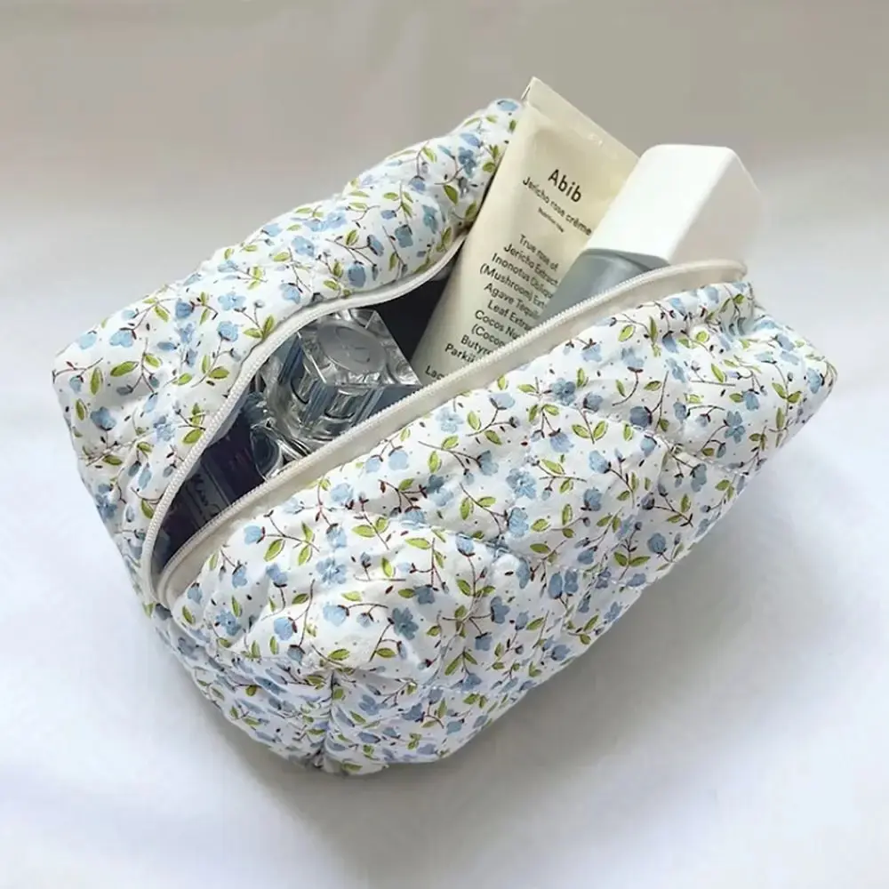 Large Capacity Floral Print Women Makeup Bag Cosmetic Toiletries Square Pouch Handbag Travel Storage Organizer Make Up Bags