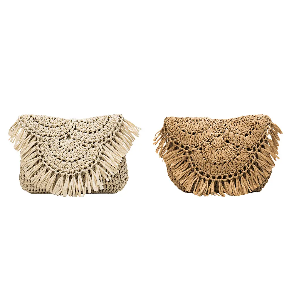 Fashion Exquisite Shopping Bag Straw Rattan Weave Shoulder Crossbody Bags Ladies Beach Tassels Handbag Purse