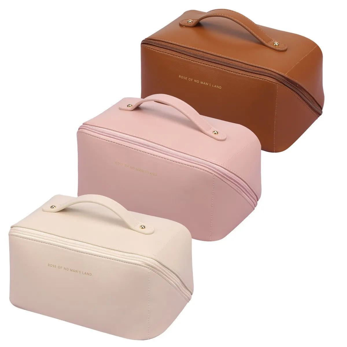 Ins PU Makeup Organizer Bagette Zipper Pillow Bags Large Travel Cosmetic Bag Storage Makeup Organizer Women's Bag Holiday Gifts