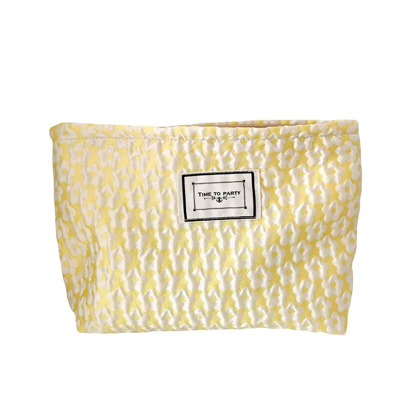 Fashion Simple Floral Jacquard Cosmetic Bag Large Capacity Travel Makeup Bag Skincare Bag Toiletry Organizer Makeup Pouch Clutch