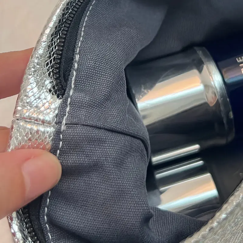 New Shiny Sequins Silver Champagne Clutch Cosmetic Bag Makeup Bag Portable Toiletries Skincare Storage Bag Organizer Pouch
