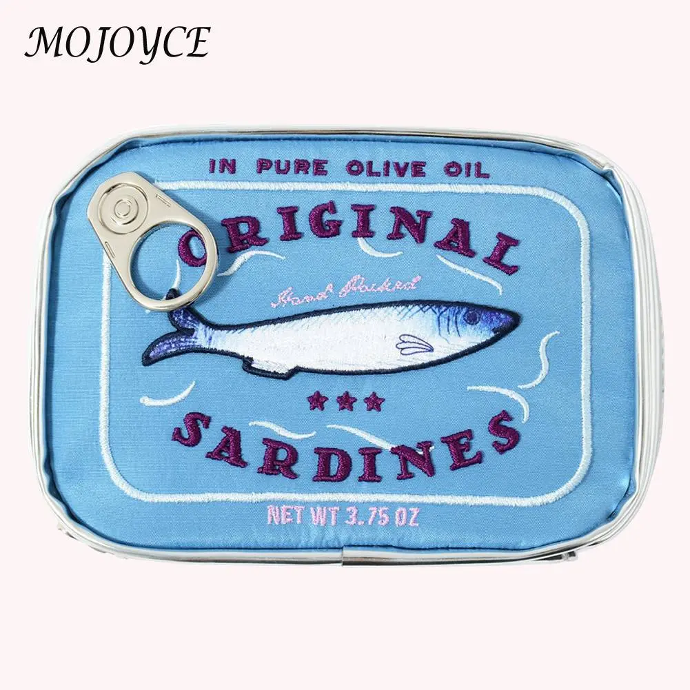 Canned Sardines Women Travel Cosmetic Bag Cute Toiletry Bag Creative Portable Fashion Zipper Multi-function for Weekend Vacation
