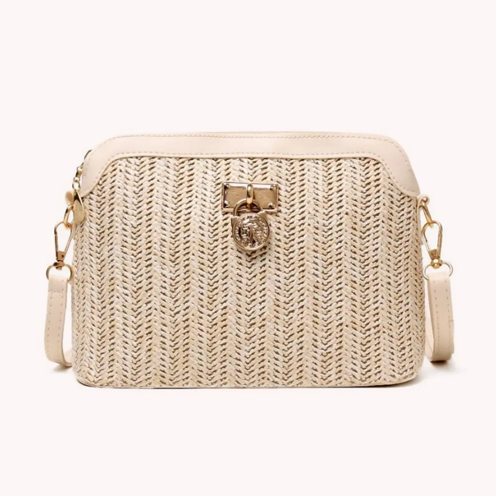 Women Summer Straw Messenger Bags Woven Shoulder Bag Designer Crossbody Pouch Handmade Rattan Beach Travel Bag