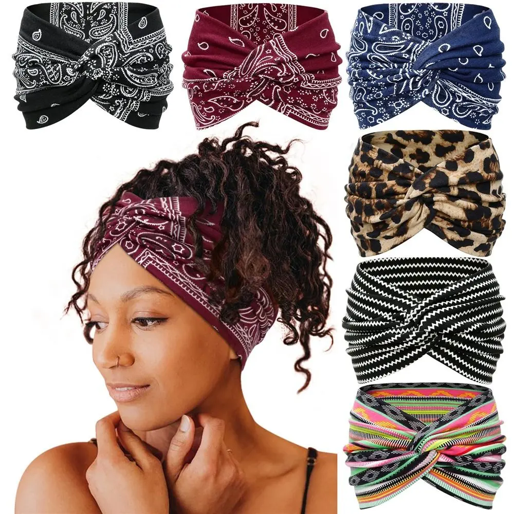 Hair Accessories Extra Large Yoga Hair Bands Twisted Turban Wide Headbands Workout Headband Head Wraps for Women