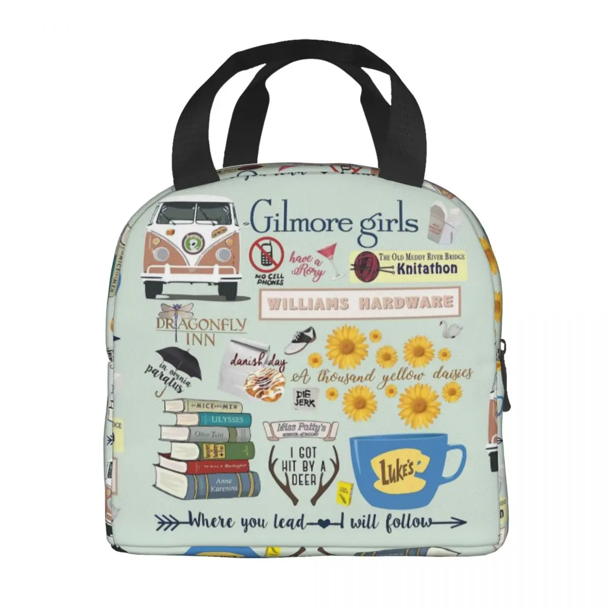 Girls Lunch Tote Bag for Women Gifts Fashionable Collapsible Simple Modern Lunch Box Suitable Work Picnic Beach Office