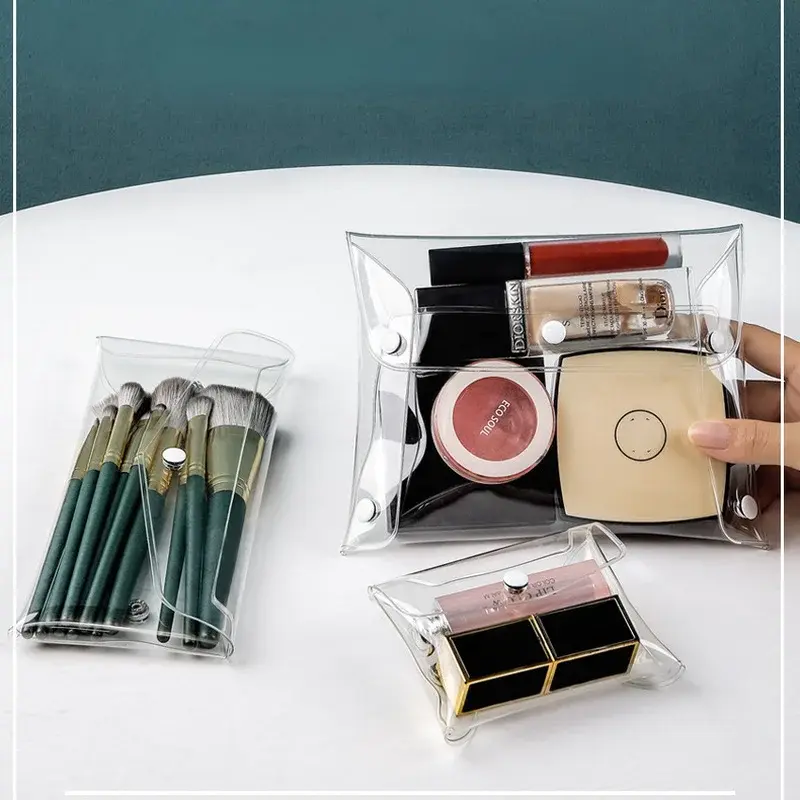 Makeup Bag Clear Organizer Cosmetic Bags Travel Portable Brush Case Storage Set PVC Transparent Pen Bath Toiletry Wash