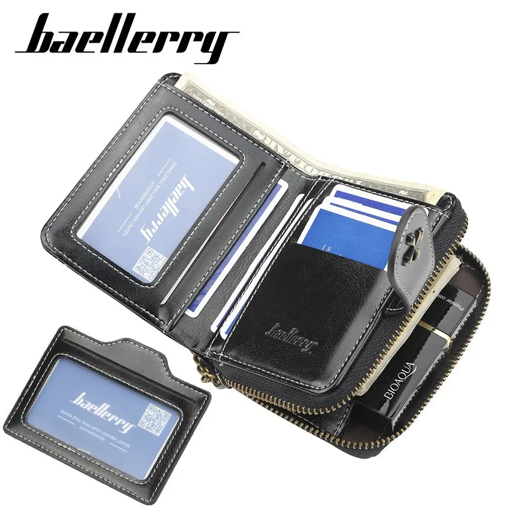Baellerry women's tassel short wallet with multi-slot card holder and zipper pocket (fashion gift)
