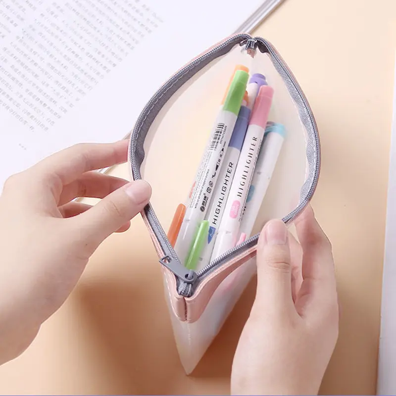 Transparent Frosted Cosmetic Bag Women Makeup Bag Travel Bathing Wash Pouch Toiletries Organizer Student Stationery Storage Bags
