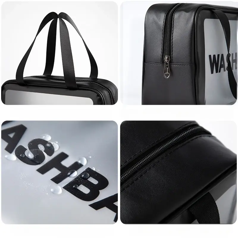 PU Women Travel Storage Bag Cosmetic Bag Makeup Bag Travel Organizer Bags Waterproof Washbag Transparent Cosmetic Cases Toiletry